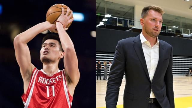 Yao Ming (L) and Luka Doncic (R)