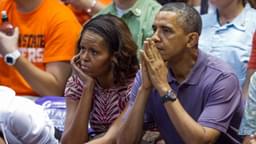 Barack and Michelle Obama watch basketball tournament