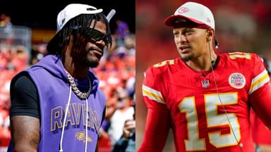 Lamar Jackson (L) and Patrick Mahomes (R)