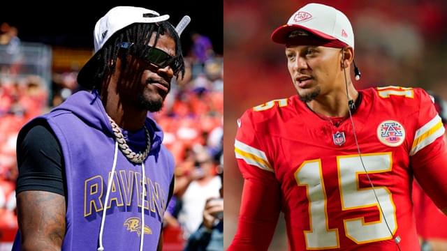Lamar Jackson (L) and Patrick Mahomes (R)