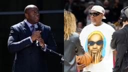 Magic Johnson(L) and Dennis Rodman(R)