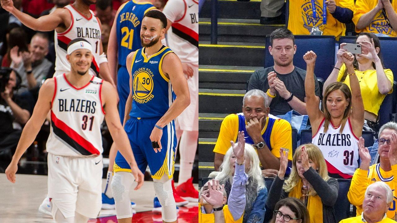 Steph Curry and Seth Curry (L), Dell Curry and Sonya Curry (R)