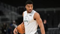 Milwaukee Bucks forward Giannis Antetokounmpo (34) warms up before game against the New Orleans Pelicans at Fiserv Forum.