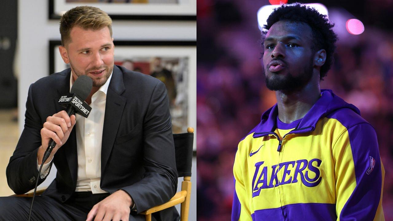 Luka Doncic (L), Bronny James (R)