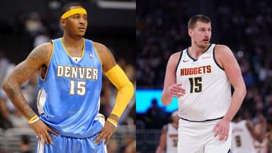 Carmelo Anthony (L), Nikola Jokic (R)