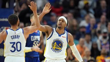 Moses Moody and Stephen Curry, GS Warriors