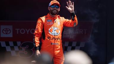 NASCAR Cup Series driver Ross Chastain (1) waves after being introduced to fans before the start of the NASCAR Toyota / Save Mart 360 at Sonoma Raceway.