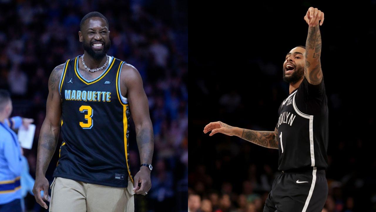 Dwyane Wade(L) and D'Angelo Russell(R)