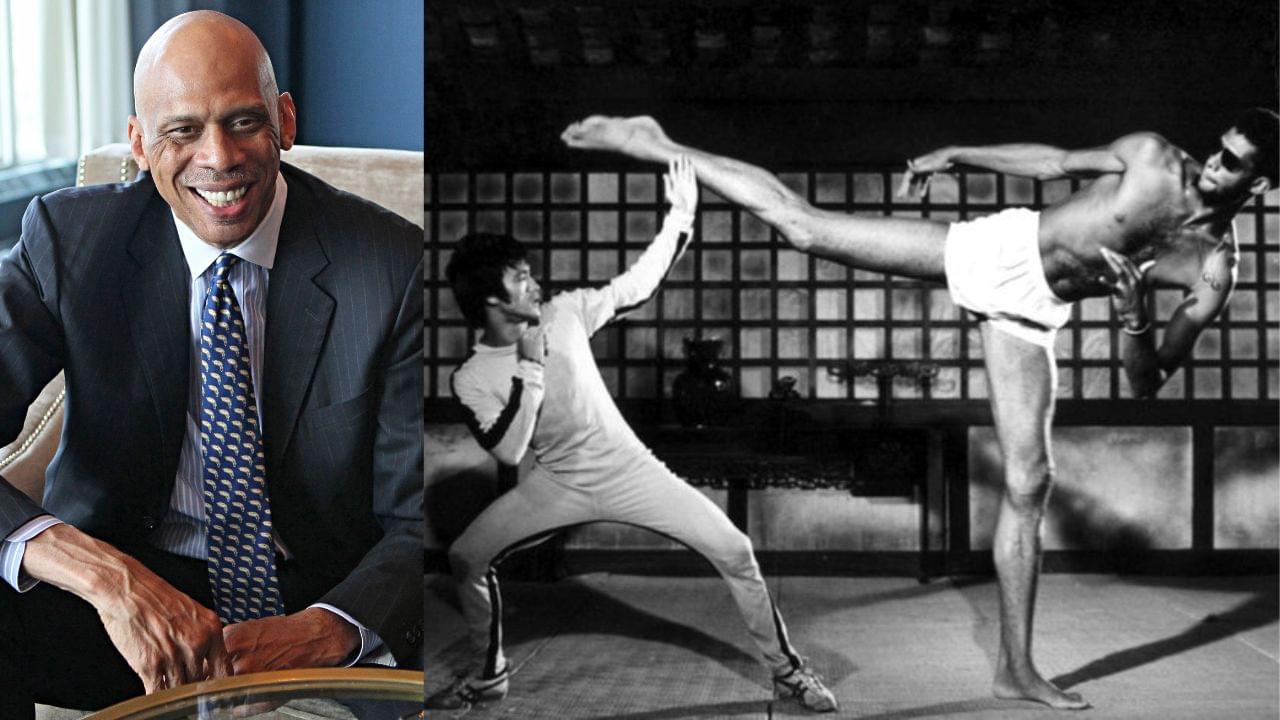 Kareem Abdul-Jabbar (L) and Bruce Lee with Abdul-Jabbar (R)