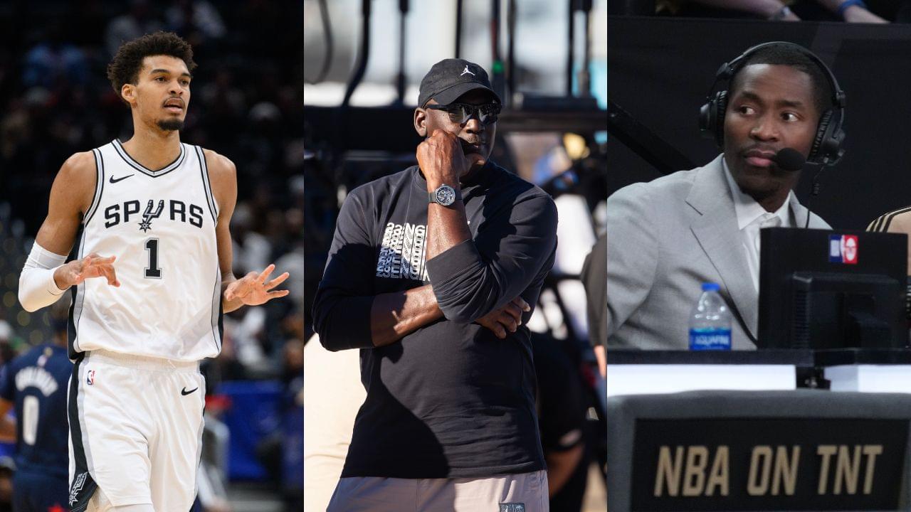 Victor Wembanyama(L), Michael Jordan(Center), and Jamal Crawford(R)