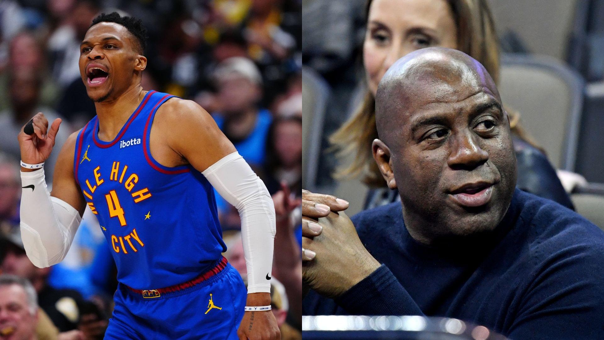 Russell Westbrook (L) and Magic Johnson (R)