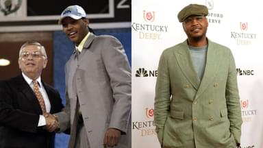 (L) David Stern and Carmelo Anthony (R) Carmelo Anthony