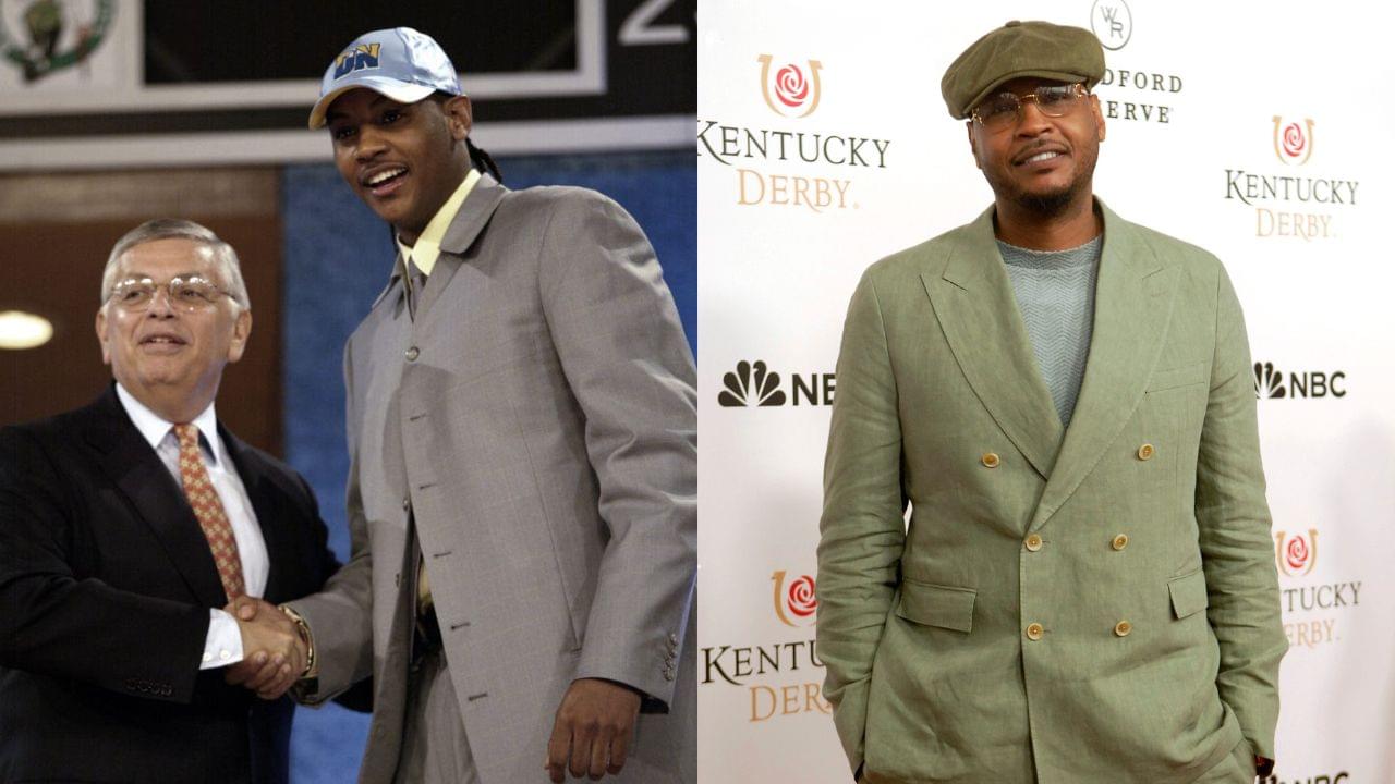 (L) David Stern and Carmelo Anthony (R) Carmelo Anthony