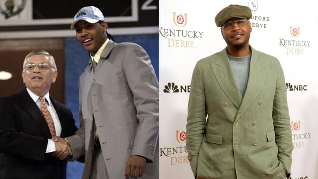 (L) David Stern and Carmelo Anthony (R) Carmelo Anthony