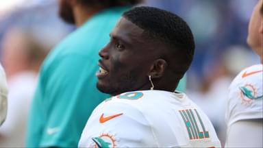 Miami Dolphins wide receiver Tyreek Hill (10) before a game against the Indianapolis Colts at Lucas Oil Stadium.