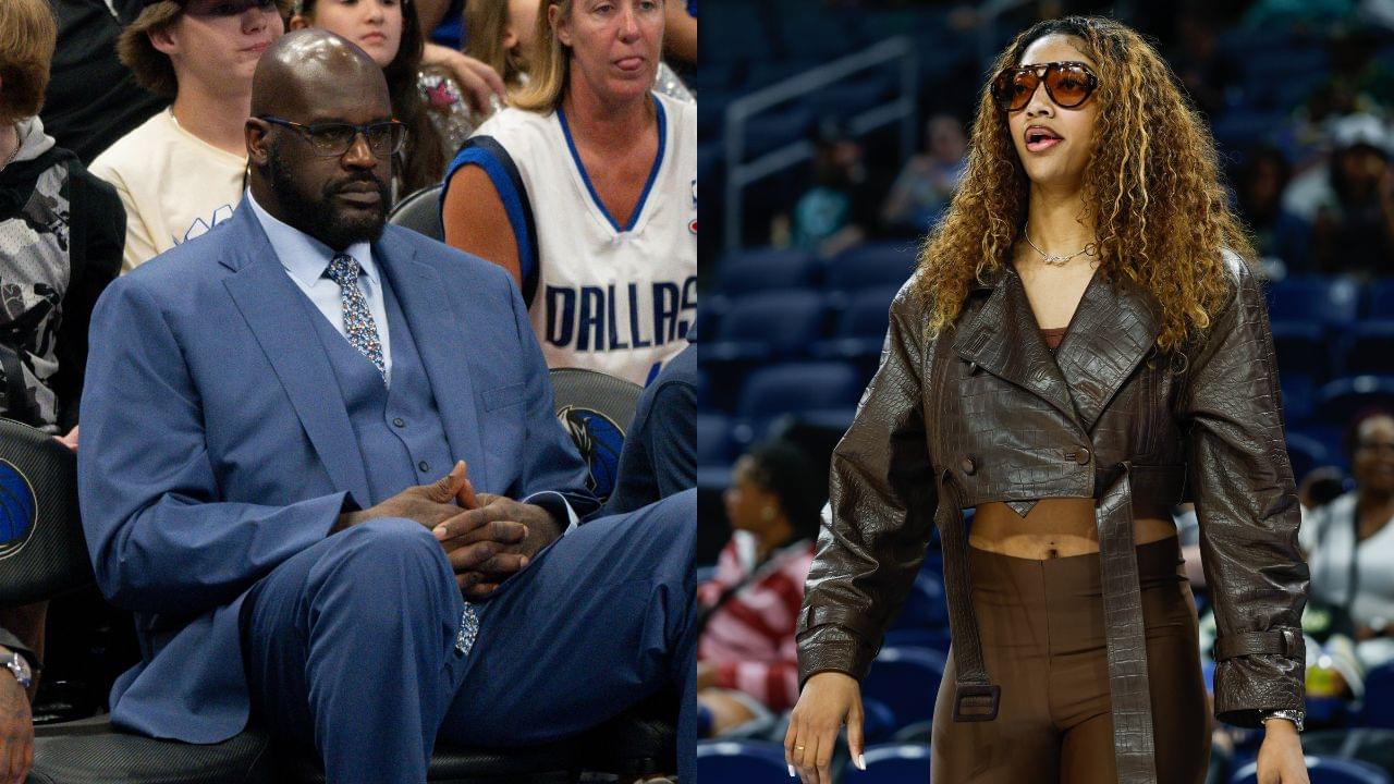 Shaquille O'Neal(L) and Angel Reese(R)