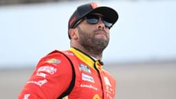 NASCAR Cup Series driver Bubba Wallace (23) looks on during practice and qualifying for the Enjoy Illinois 300 at World Wide Technology Raceway.