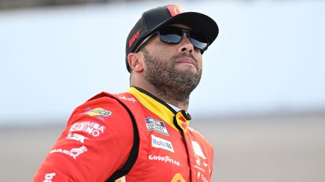 NASCAR Cup Series driver Bubba Wallace (23) looks on during practice and qualifying for the Enjoy Illinois 300 at World Wide Technology Raceway.