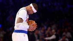 Dec 22, 2016; New York, NY, USA; New York Knicks small forward Carmelo Anthony (7) holds the ball before the start of a game against the Orlando Magic at Madison Square Garden.