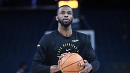 Andrew Wiggins of Golden State Warriors warms up before the NBA game between Los Angeles Lakers and Golden State Warriors at Chase Center on January 25, 2025 in San Francisco, California, United States.