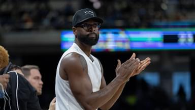 Dwyane Wade claps his hands during the game between the Chicago Sky and New York Liberty on Thursday