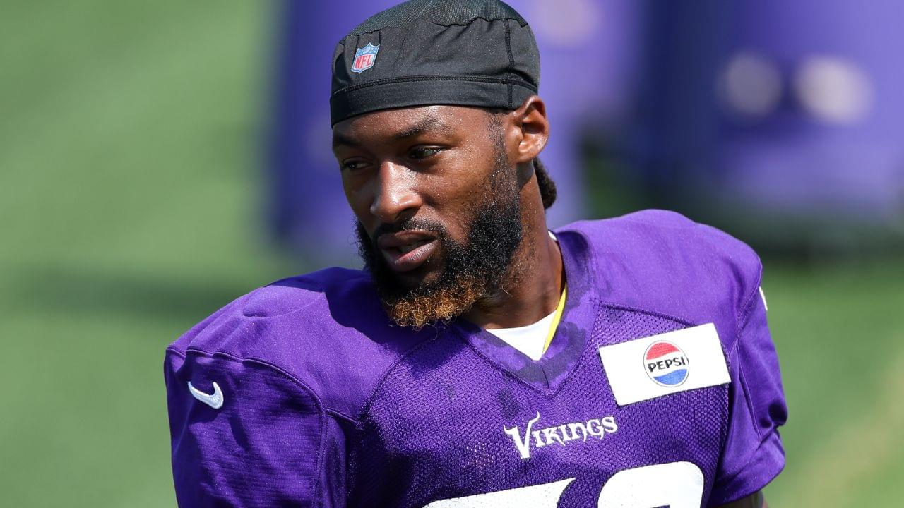 Minnesota Vikings running back Aaron Jones Sr. (33) looks on during the teams training camp at the Minnesota Vikings Training Facility.