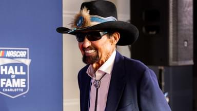 Former NASCAR driver Richard Petty on the red carpet before the 2025 NASCAR Hall of Fame Induction Ceremony at Charlotte Convention Center Crown Ballroom.