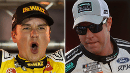 (L-R) NASCAR Cup Series drivers Christopher Bell and Brad Keselowski.
