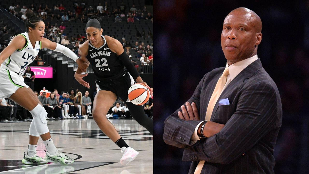 (L) Napheesa Collier, A'ja Wilson (R) Byron Scott
