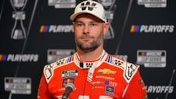 Shane van Gisbergen answers questions from the media during NASCAR Cup Series Playoff Media Day at Charlotte Convention Center.