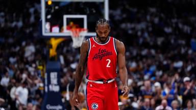 LA Clippers forward Kawhi Leonard (2) during the third quarter against the Denver Nuggets during game seven of first round for the 2025 NBA Playoffs at Ball Arena.