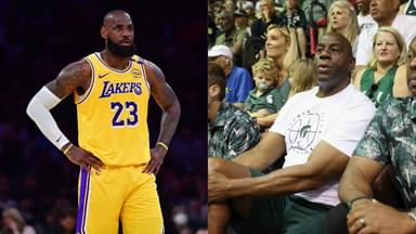 (L) LeBron James (R) Magic Johnson