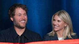 Mathew and Kelly Stafford share a laugh during speeches for the ribbon cutting of the Kelly and Matthew Stafford and Friends Education Center at the S.A.Y Detroit Play Center in Detroit on Monday, April 1, 2024.