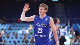 SERBIA vs FINLAND LAURI MARKKANEN, basketball player of Finland, during the European Championships match against Serbia, at Xiaomi Arena Riga.