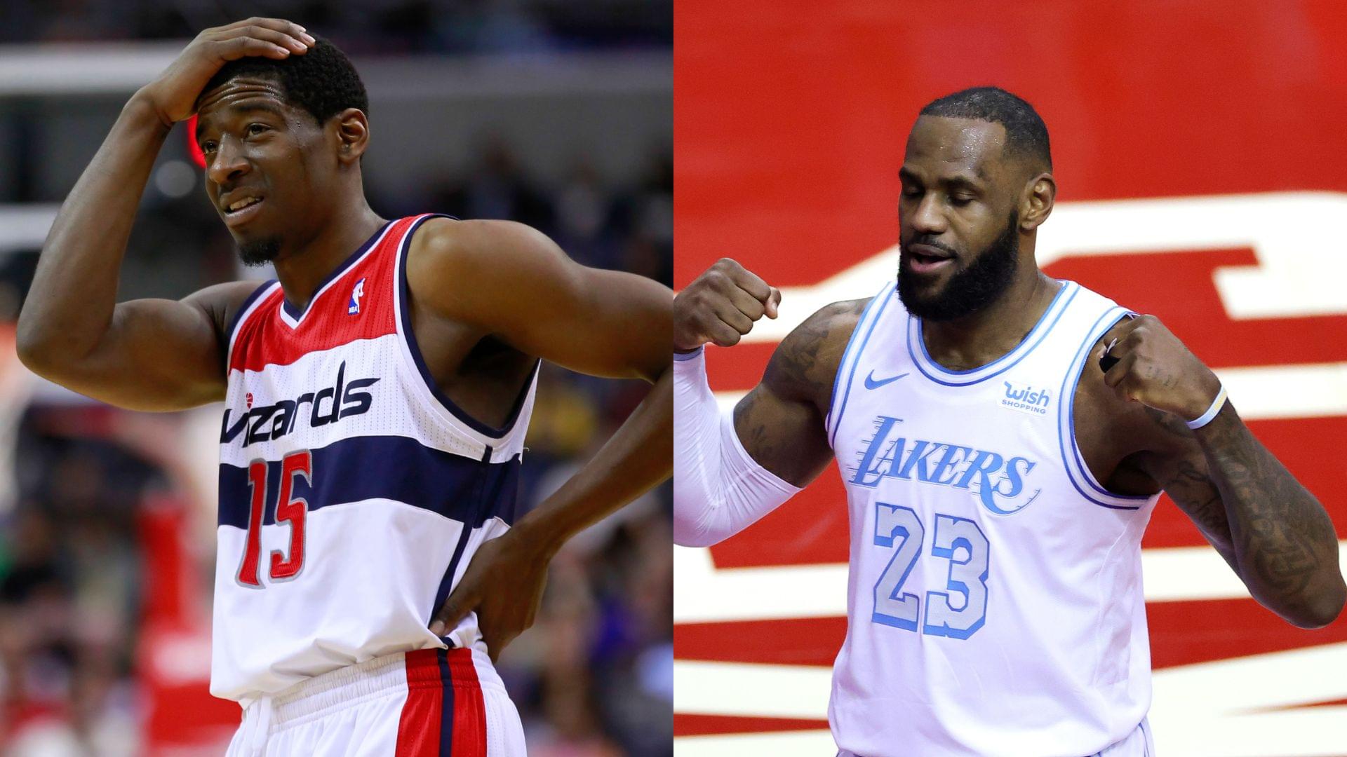 Jordan Crawford (L) and LeBron James (R)