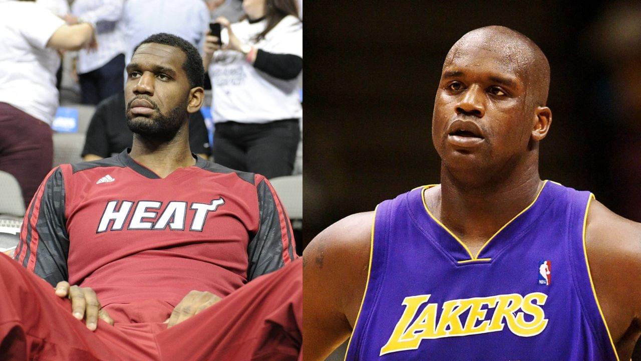 Greg Oden (L), Shaquille O'Neal (R)