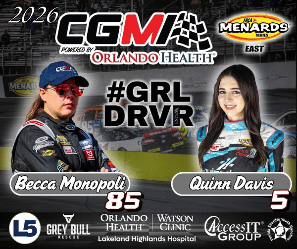 Becca Monopoli and Quinn Davis will form the first all-female team in ARCA history in 2026. Photo courtesy City Garage Motorsports.