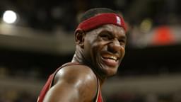 Cleveland s LeBron James laughs at a referee s comments during a game against Indiana Friday