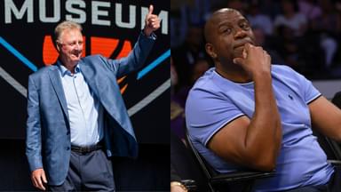 Larry Bird(L) and Magic Johnson(R)