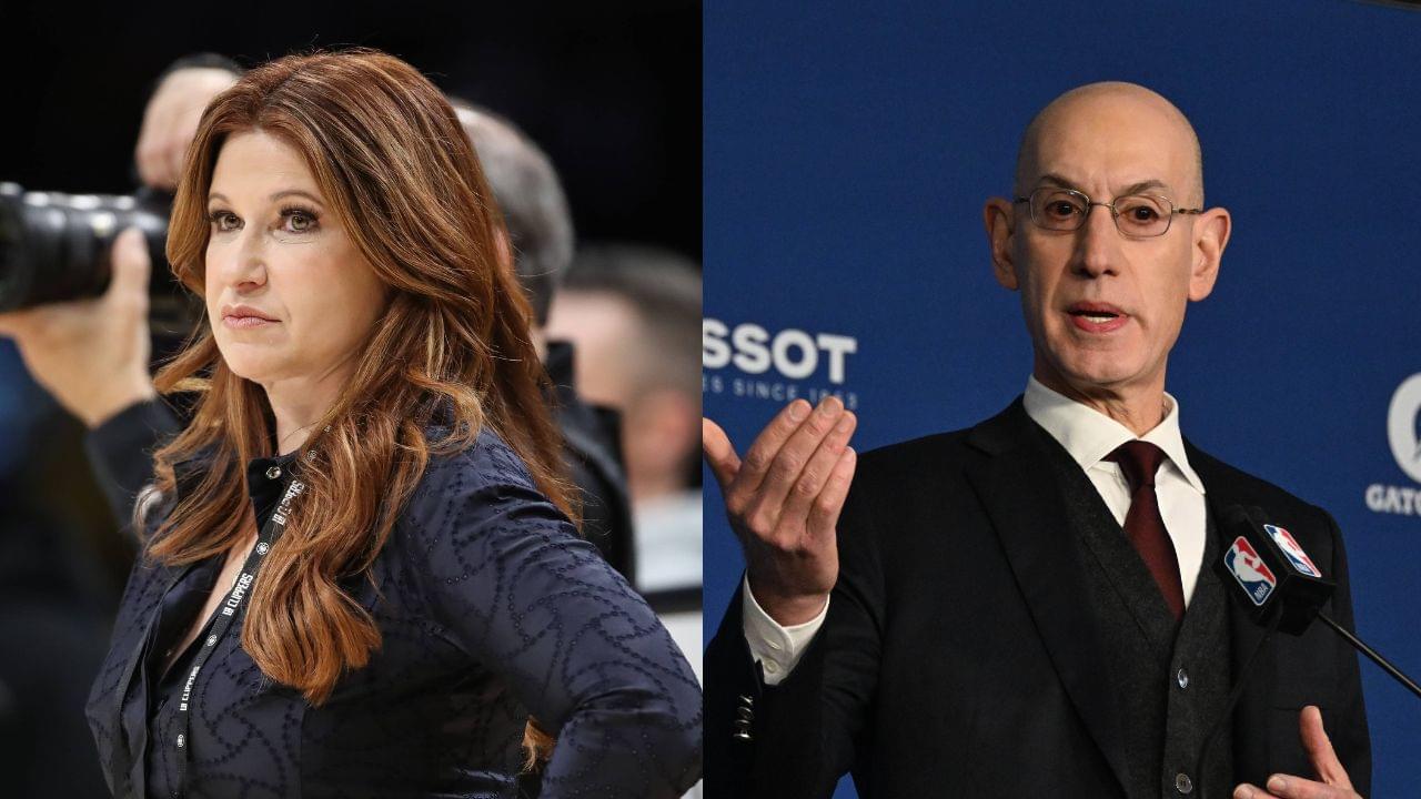Rachel Nichols (L), Adam Silver (R)