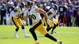 Pittsburgh Steelers linebacker TJ Watt (90) defends a pass against the Baltimore Ravens at M&T Bank Stadium.