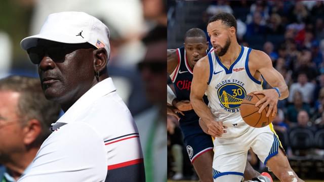 Michael Jordan (L), Stephen Curry ((R)