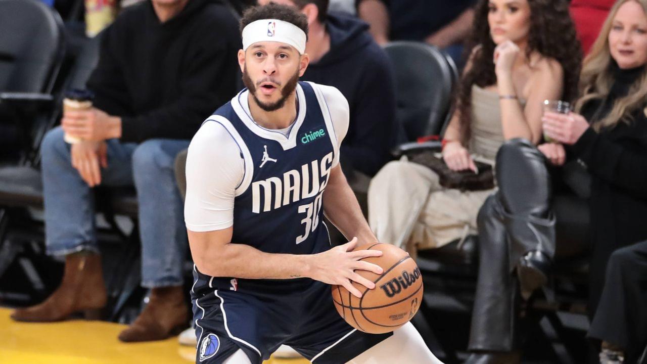 Dallas Mavericks guard Seth Curry (30) looks to shoot during the NBA, Basketball Herren, USA game between the Dallas Mavericks and Los Angeles Lakers on January 17. 2024, at Crypto.com Arena in Los Angeles, CA.