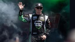Jul 13, 2025; Sonoma, California, USA; NASCAR Cup Series driver Justin Haley (7) waves after being introduced to fans before the start of the NASCAR Toyota / Save Mart 360 at Sonoma Raceway