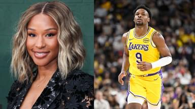 Savannah James (L), Bronny James (R)
