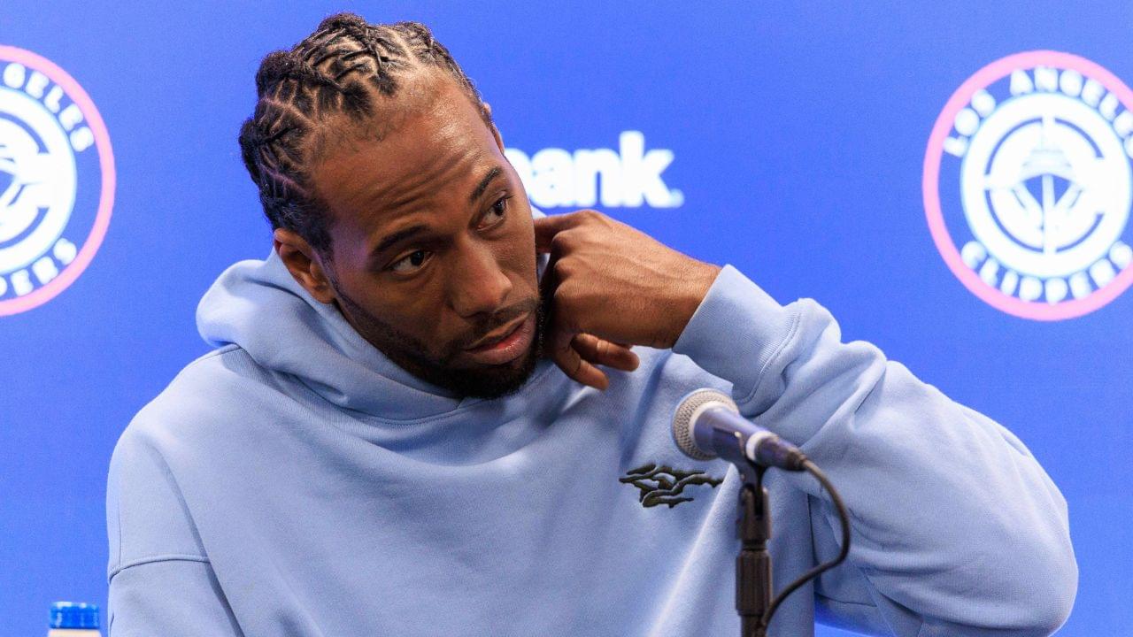 Kawhi Leonard 2 speaks in a press conference, PK, Pressekonferenz during the Los Angeles Clippers Media Day on Monday September 29, 2025 at Crypto.com Arena in Inglewood, California.