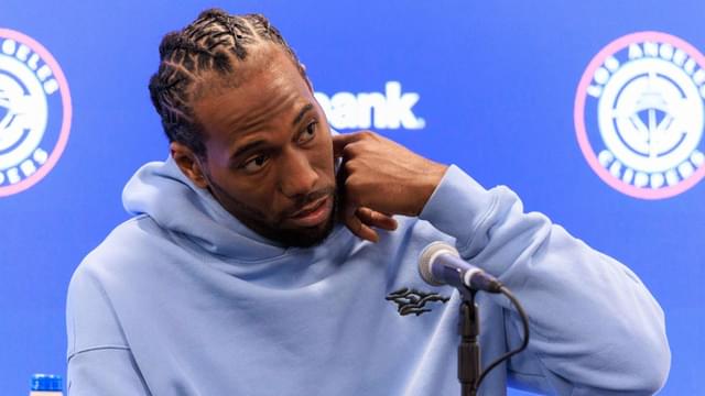 Kawhi Leonard 2 speaks in a press conference, PK, Pressekonferenz during the Los Angeles Clippers Media Day on Monday September 29, 2025 at Crypto.com Arena in Inglewood, California.