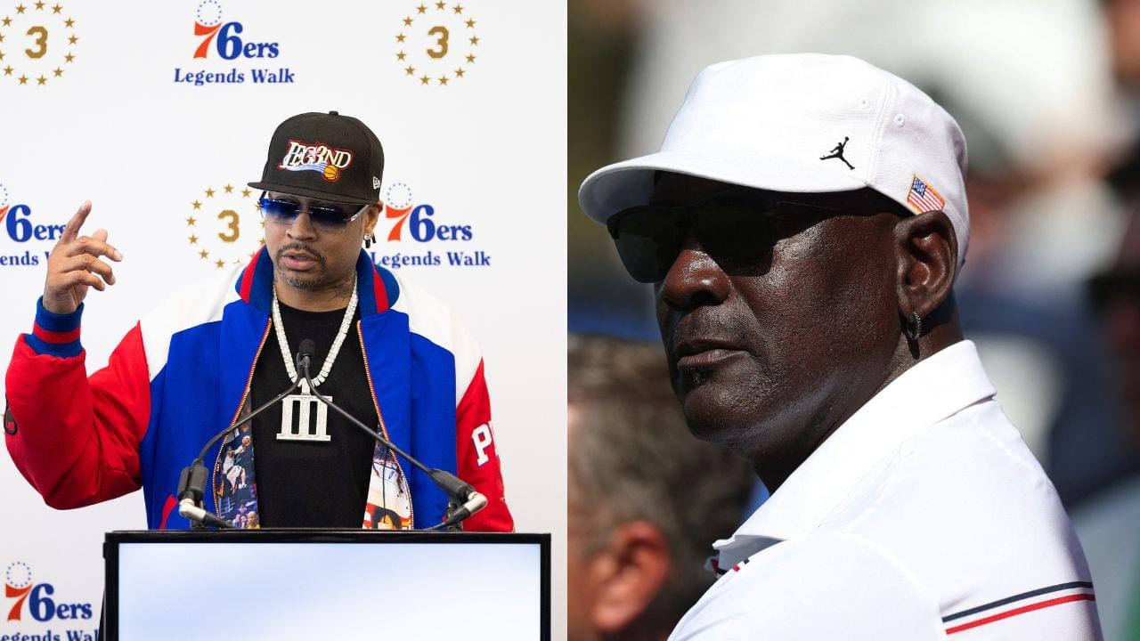 Allen Iverson (L), Michael Jordan (R)