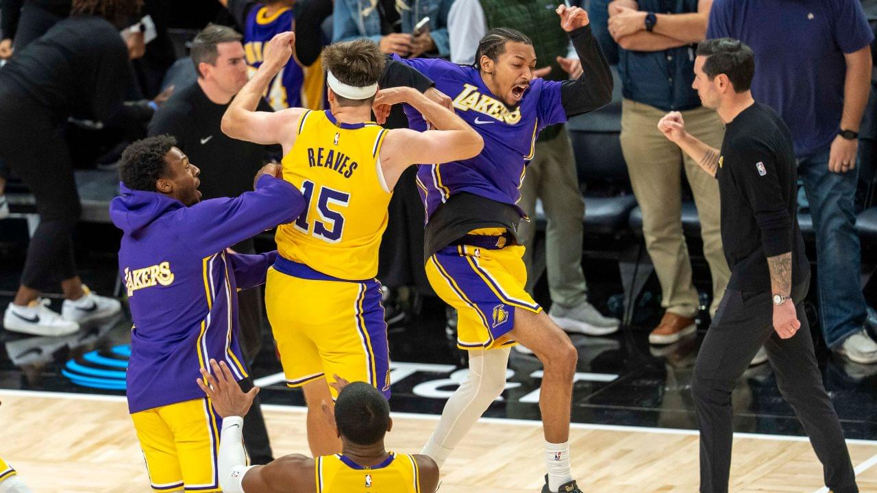 Austin Reeves and Los Angeles Lakers players