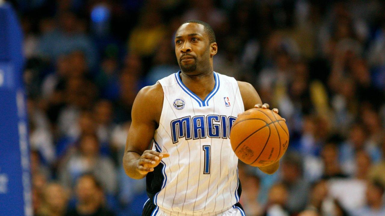 March 4, 2011; Orlando FL, USA; Orlando Magic point guard Gilbert Arenas (1) during the second quarter against the Chicago Bulls at Amway Center. The Chicago Bulls defeated Orlando Magic 89-81. Mandatory Credit: Kim Klement-Imagn Images